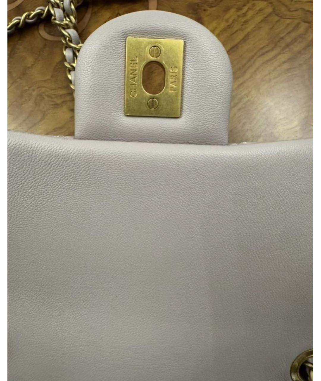 CHANEL Бежевая кожаная сумка через плечо, фото 7