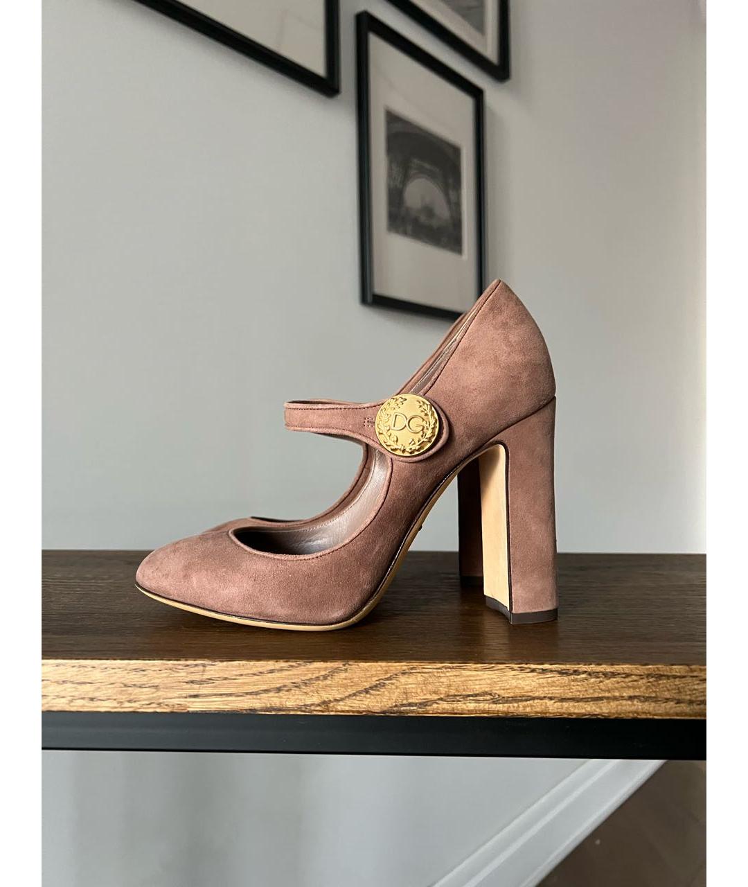 DOLCE&GABBANA Бежевые замшевые туфли, фото 7