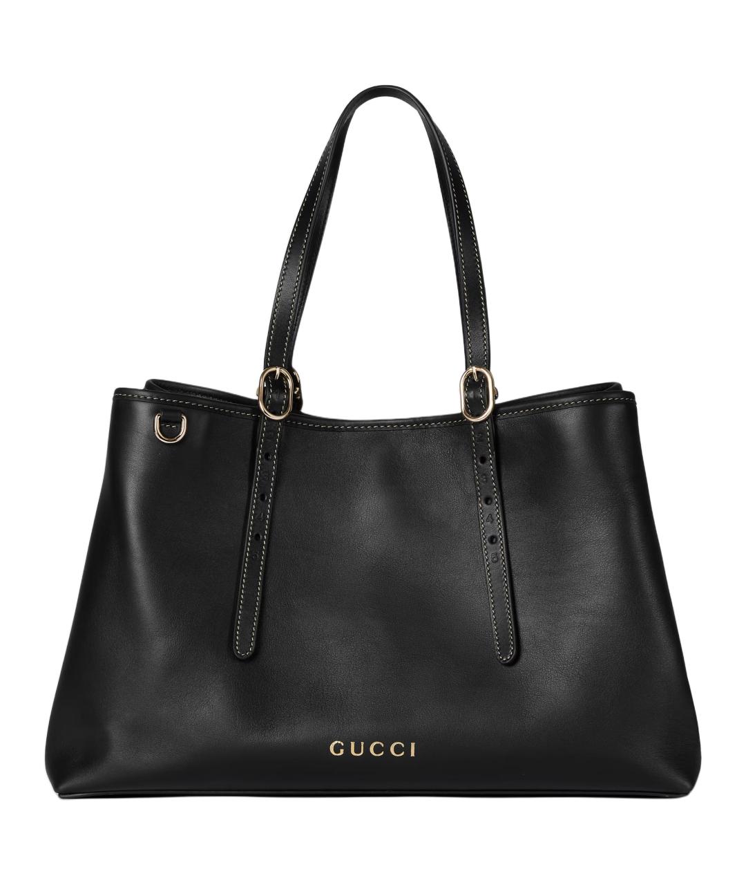 GUCCI Черная кожаная сумка через плечо, фото 1