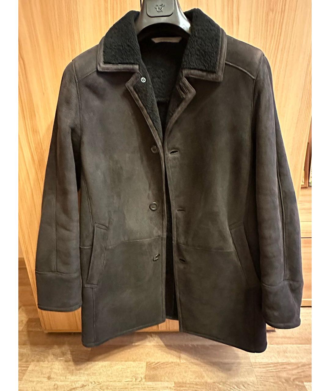 CANALI Коричневая кожаная дубленка/шуба, фото 9