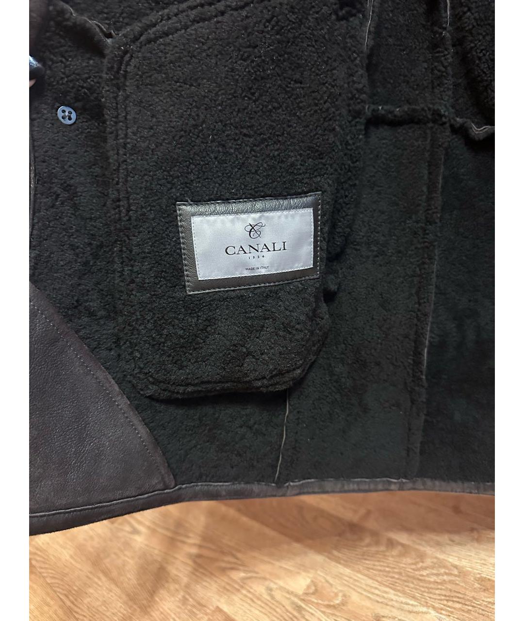 CANALI Коричневая кожаная дубленка/шуба, фото 5