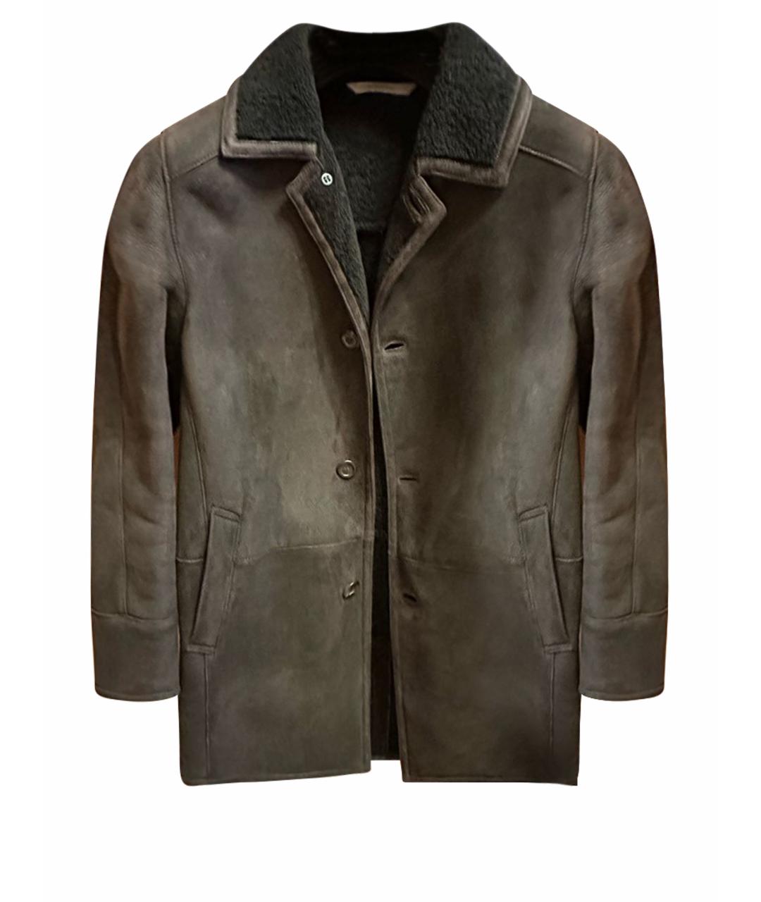 CANALI Коричневая кожаная дубленка/шуба, фото 1