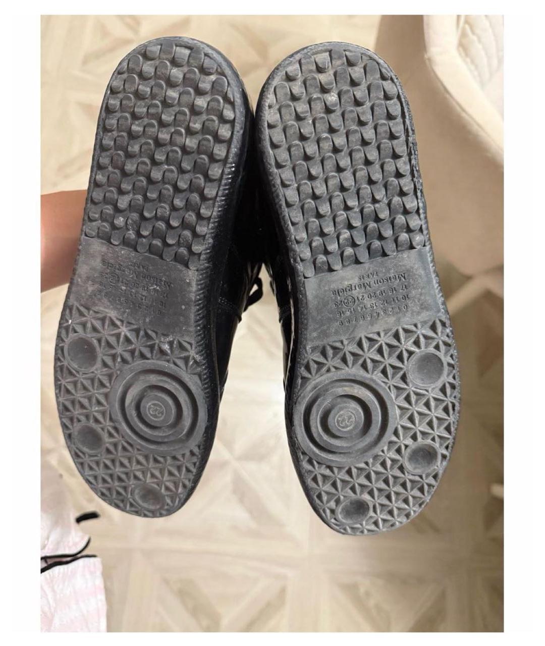 MAISON MARGIELA Черные кеды из лакированной кожи, фото 5