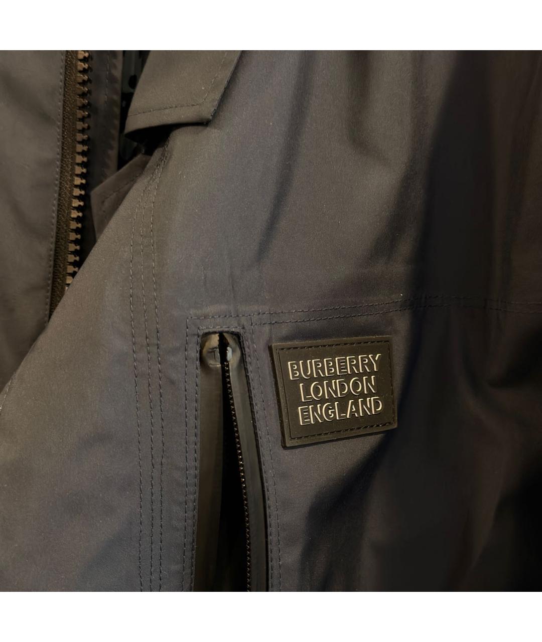 BURBERRY Темно-синяя полиэстеровая куртка, фото 5