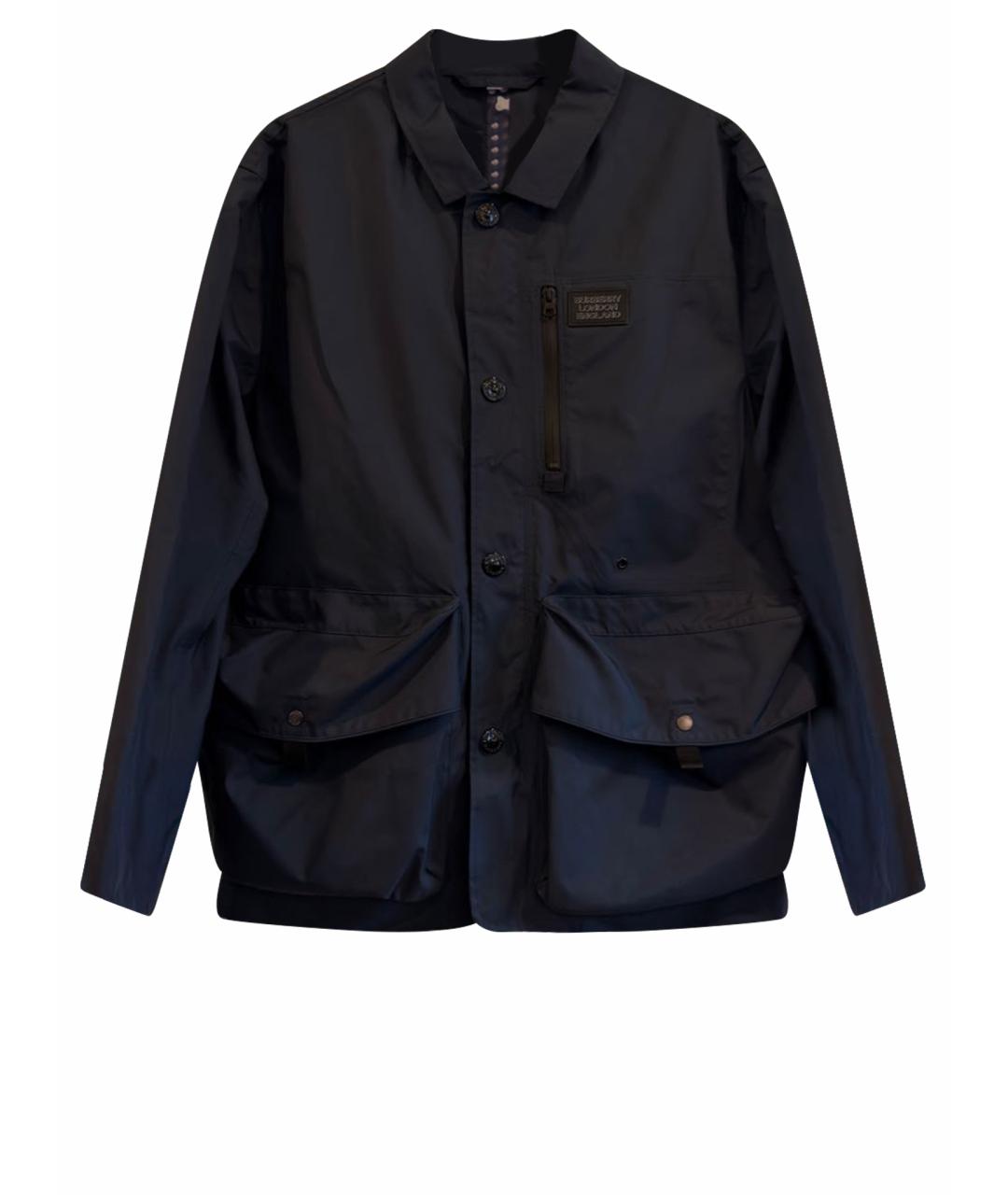 BURBERRY Темно-синяя полиэстеровая куртка, фото 1