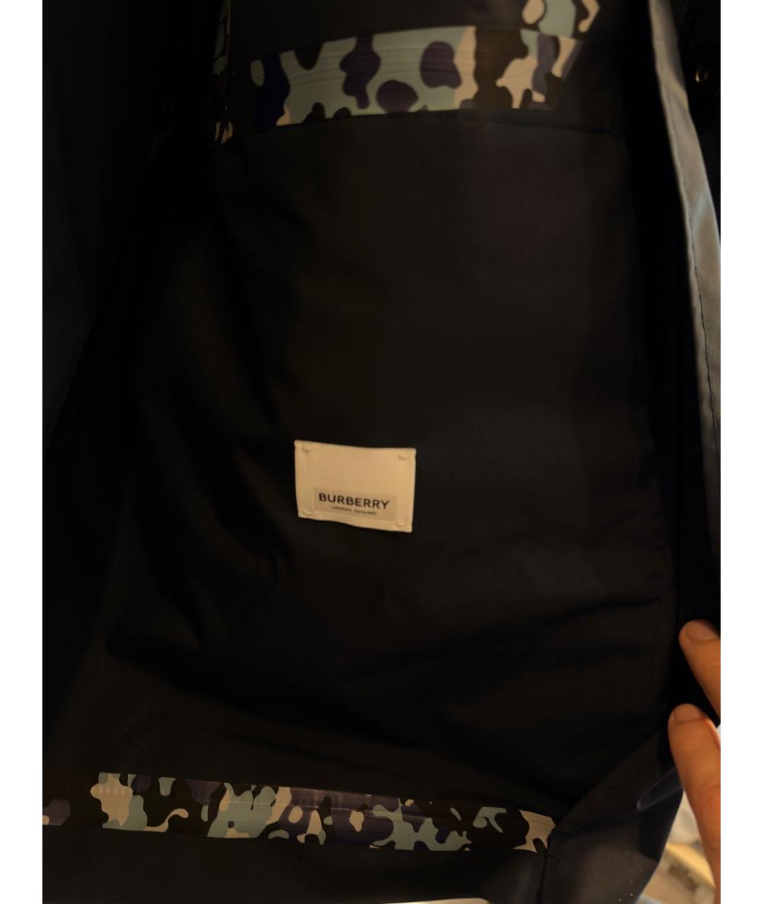 BURBERRY Темно-синяя полиэстеровая куртка, фото 6