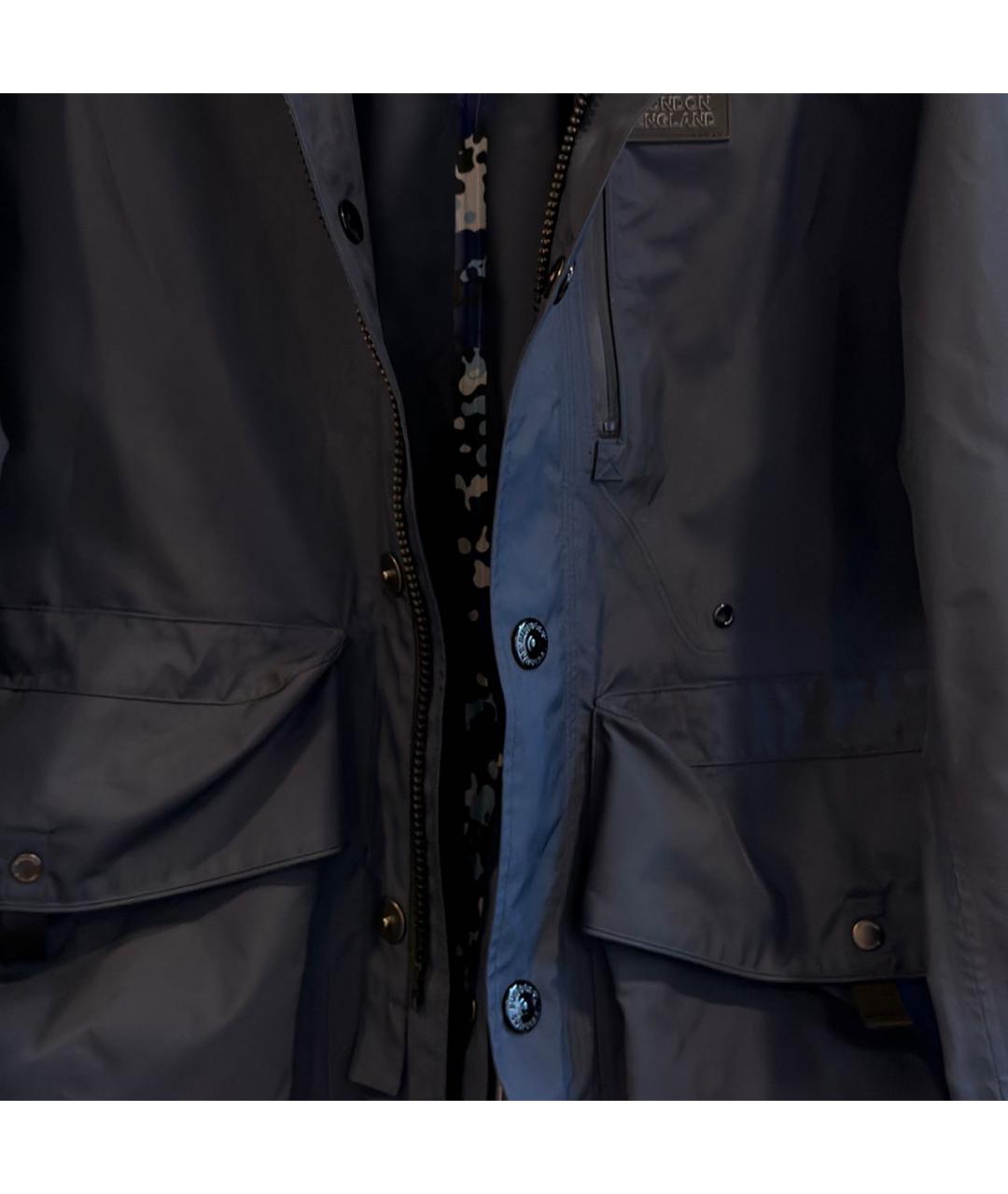 BURBERRY Темно-синяя полиэстеровая куртка, фото 4