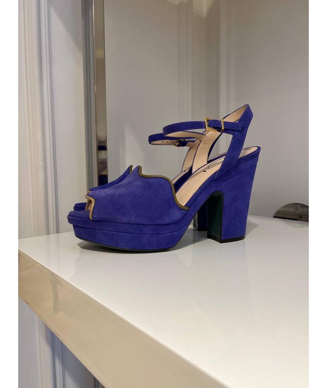 FENDI Синие замшевые туфли, фото 2