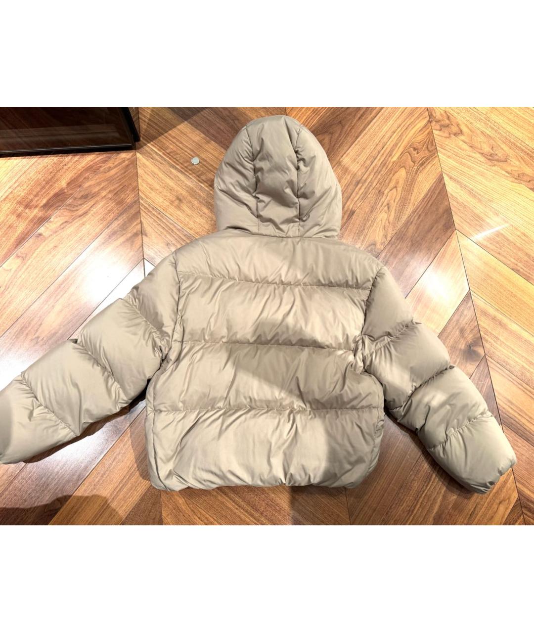 MIU MIU Бежевый полиэстеровый пуховик, фото 2