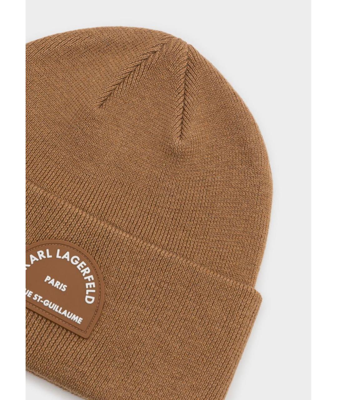 KARL LAGERFELD Коричневая шерстяная шапка, фото 3