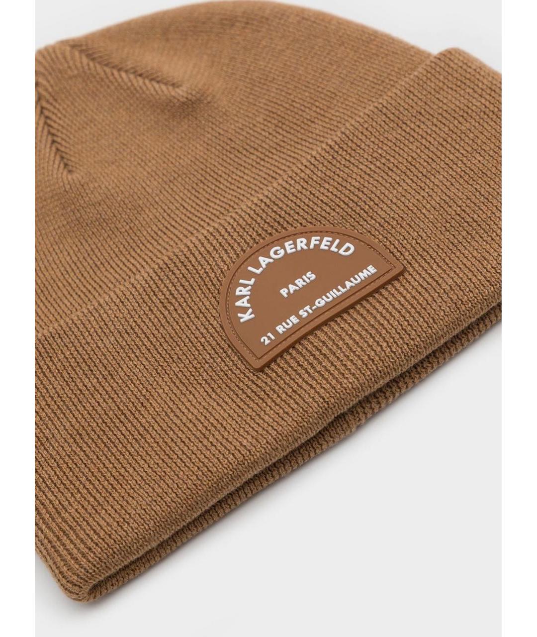 KARL LAGERFELD Коричневая шерстяная шапка, фото 2