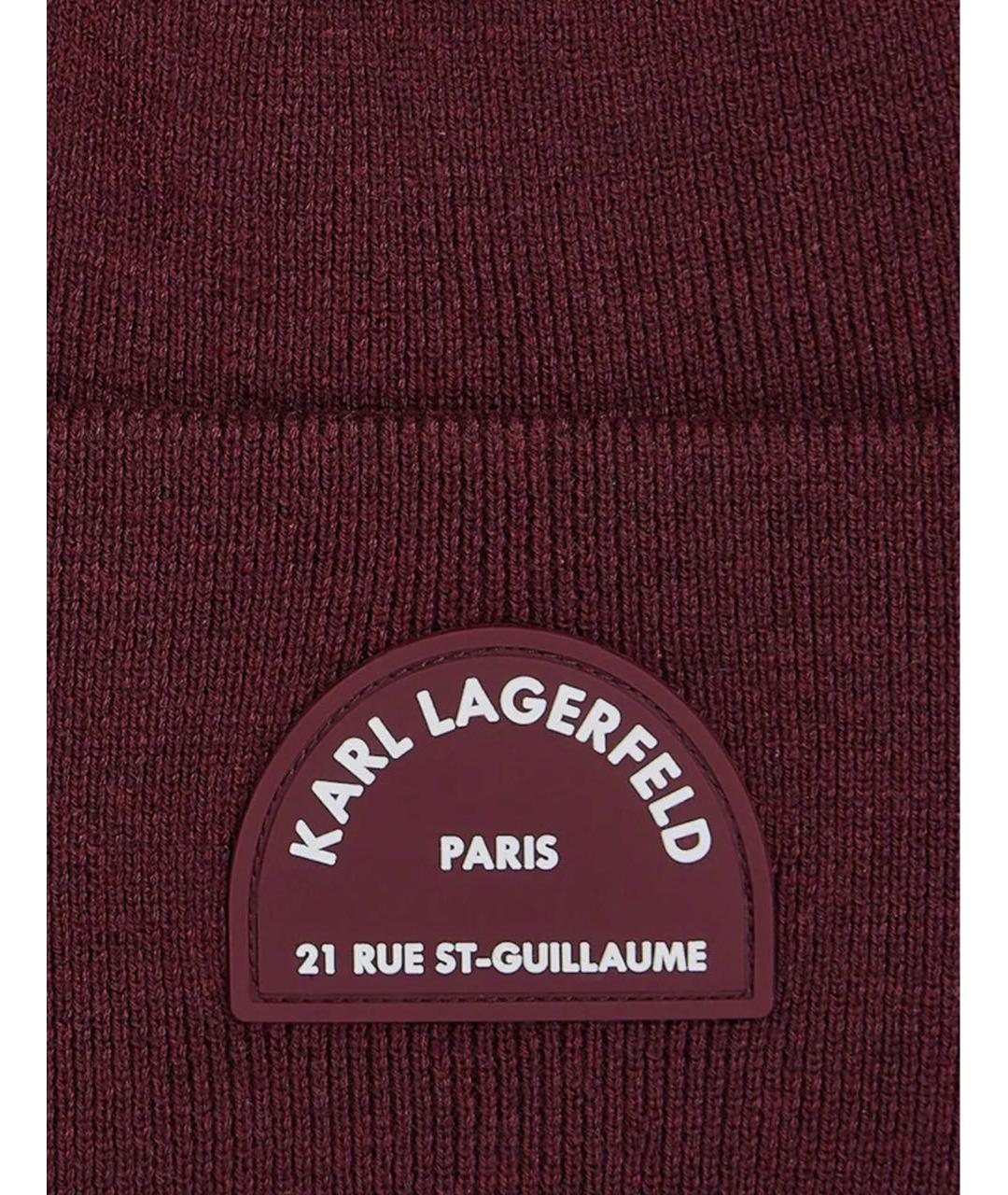 KARL LAGERFELD Бордовая шерстяная шапка, фото 4