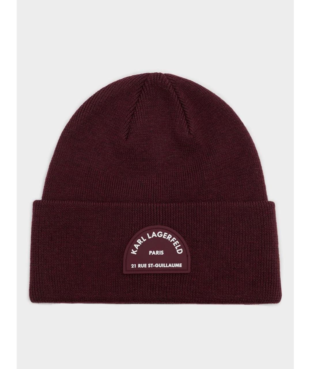 KARL LAGERFELD Бордовая шерстяная шапка, фото 5