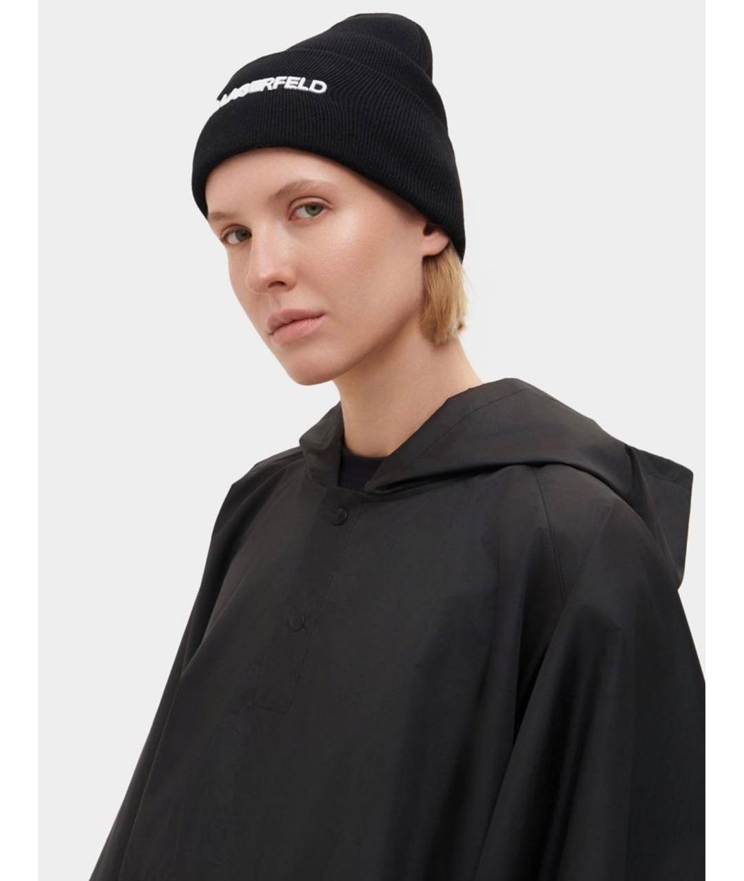 KARL LAGERFELD Черная шерстяная шапка, фото 4