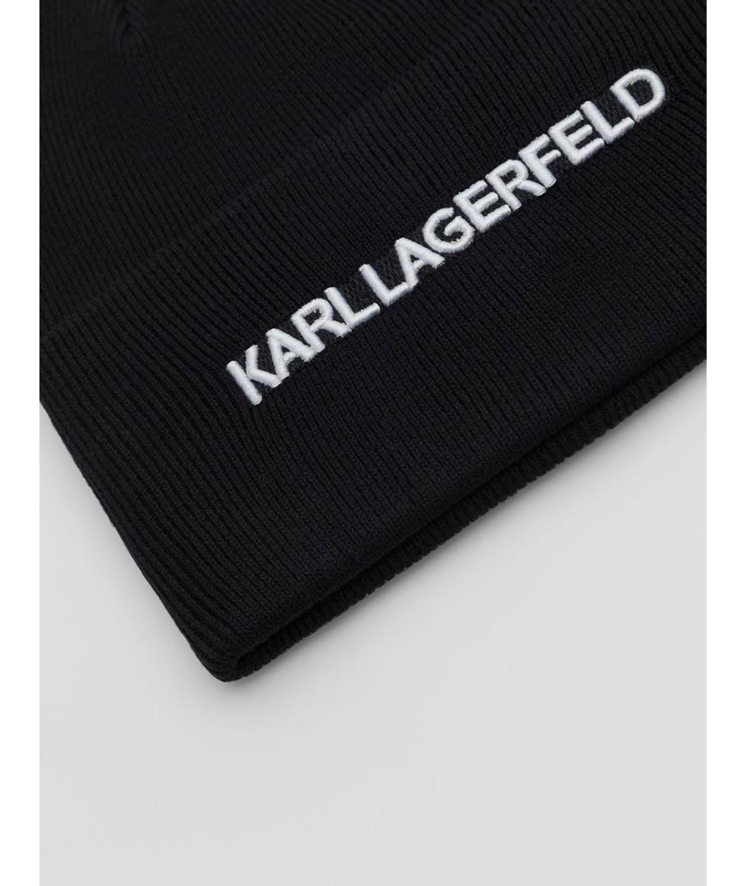 KARL LAGERFELD Черная шерстяная шапка, фото 2