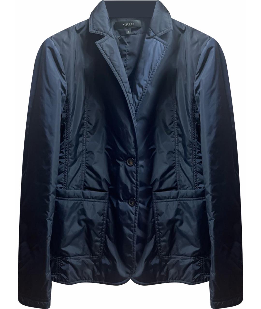 GUCCI Темно-синий полиамидовый жакет/пиджак, фото 1