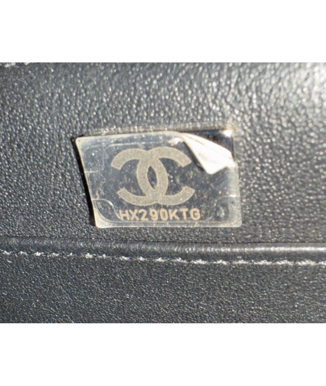 CHANEL Черная кожаная сумка с короткими ручками, фото 8