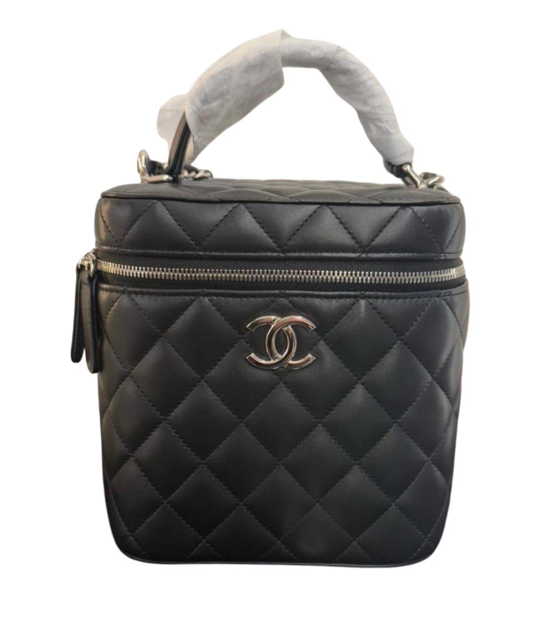 CHANEL Черная кожаная сумка с короткими ручками, фото 1