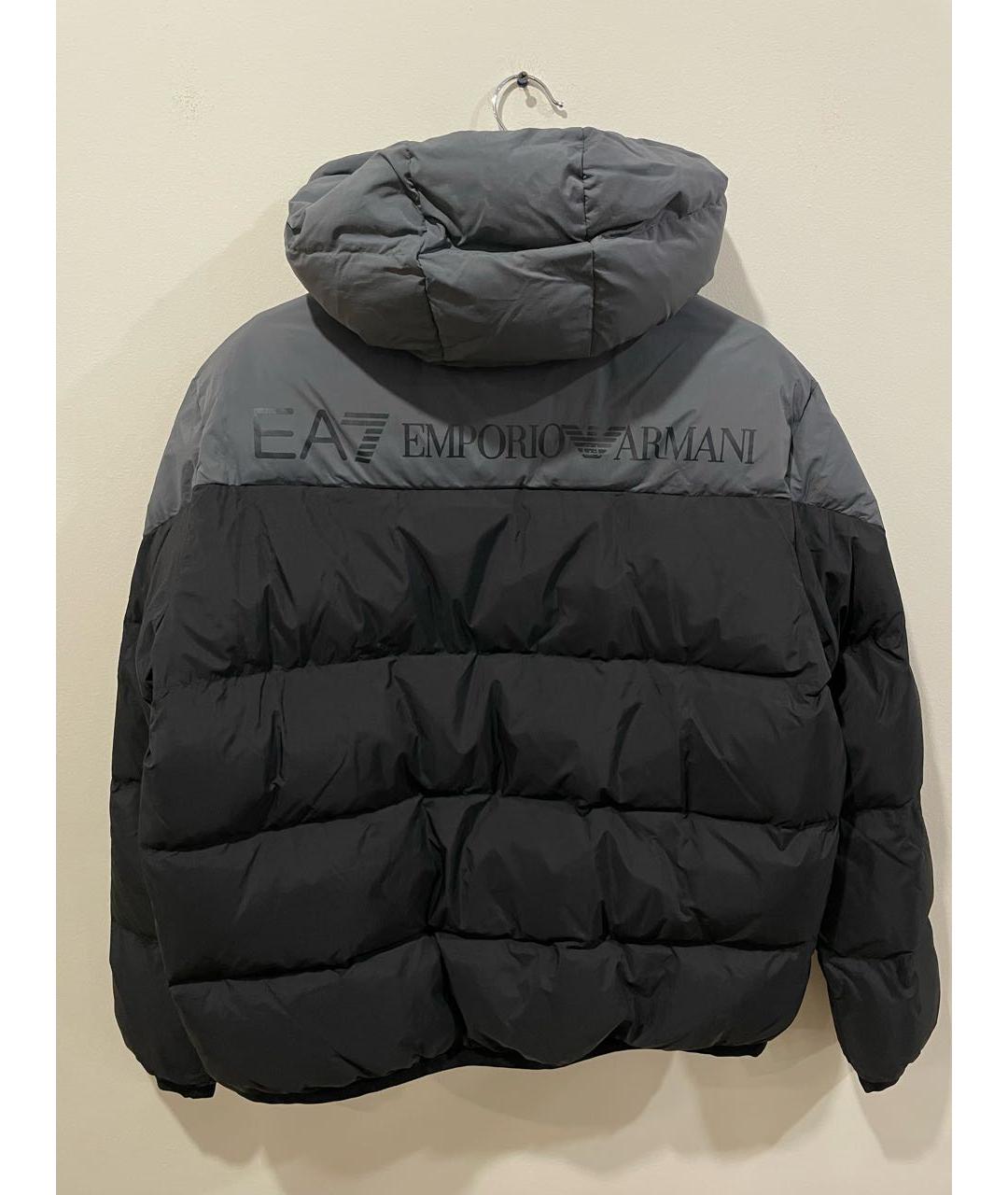 EMPORIO ARMANI Антрацитовый полиэстеровый пуховик, фото 2