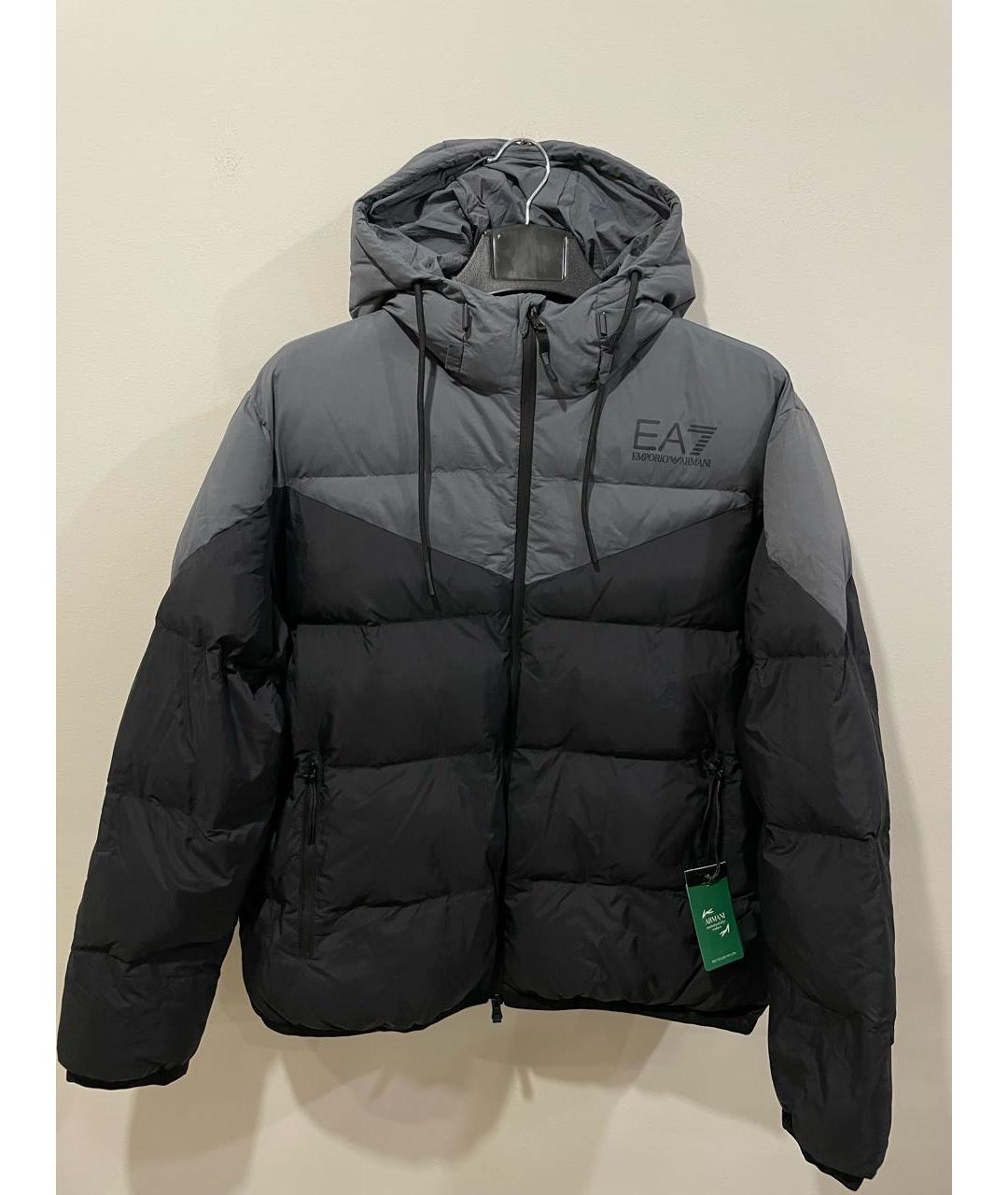 EMPORIO ARMANI Антрацитовый полиэстеровый пуховик, фото 7