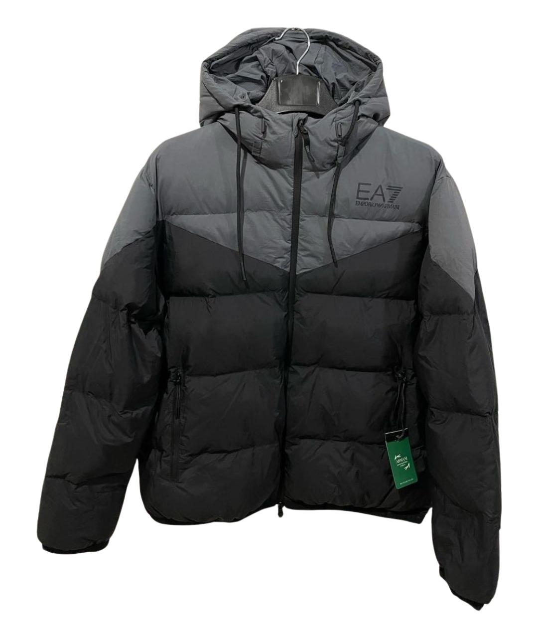 EMPORIO ARMANI Антрацитовый полиэстеровый пуховик, фото 1