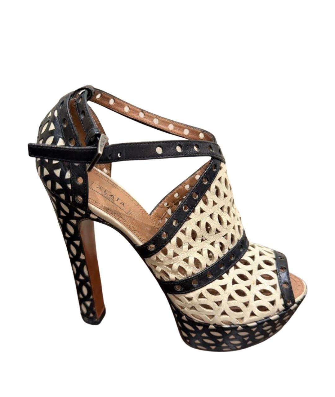 ALAIA Белые кожаные босоножки, фото 1