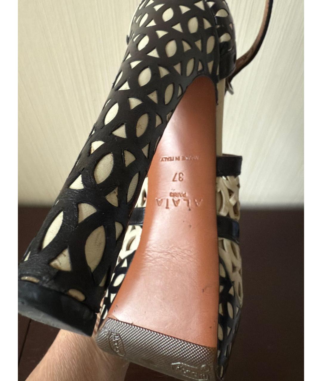 ALAIA Белые кожаные босоножки, фото 6