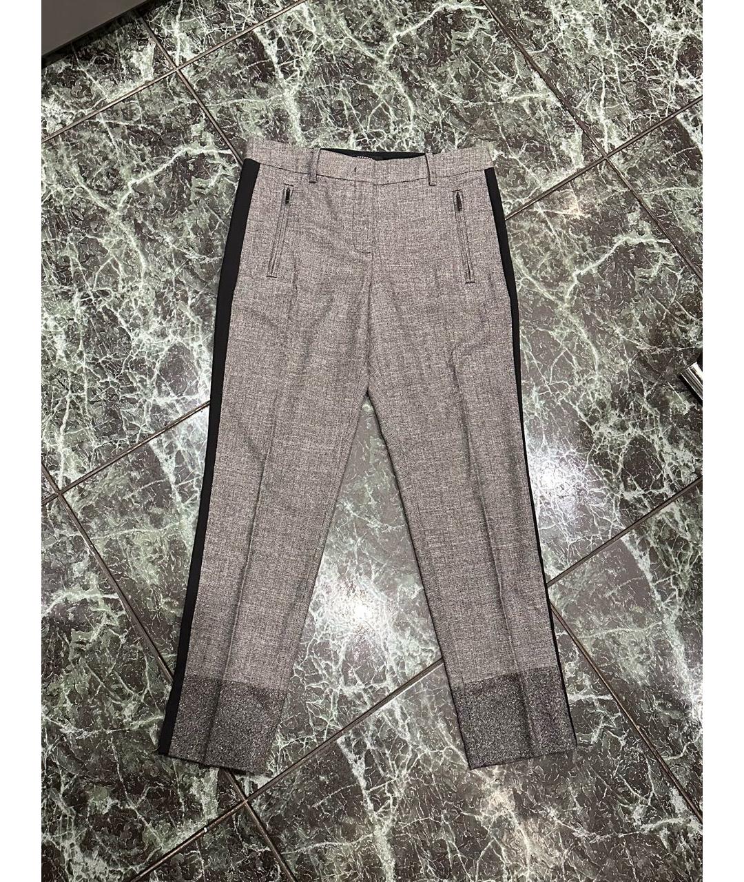 WEEKEND MAX MARA Серые шерстяные брюки узкие, фото 9