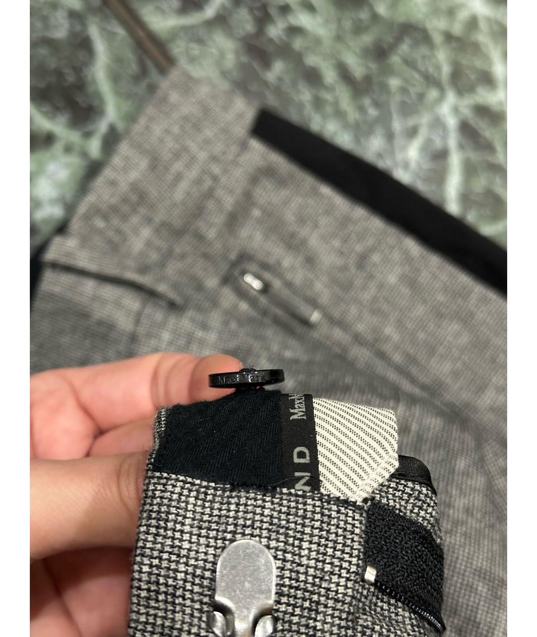 WEEKEND MAX MARA Серые шерстяные брюки узкие, фото 4