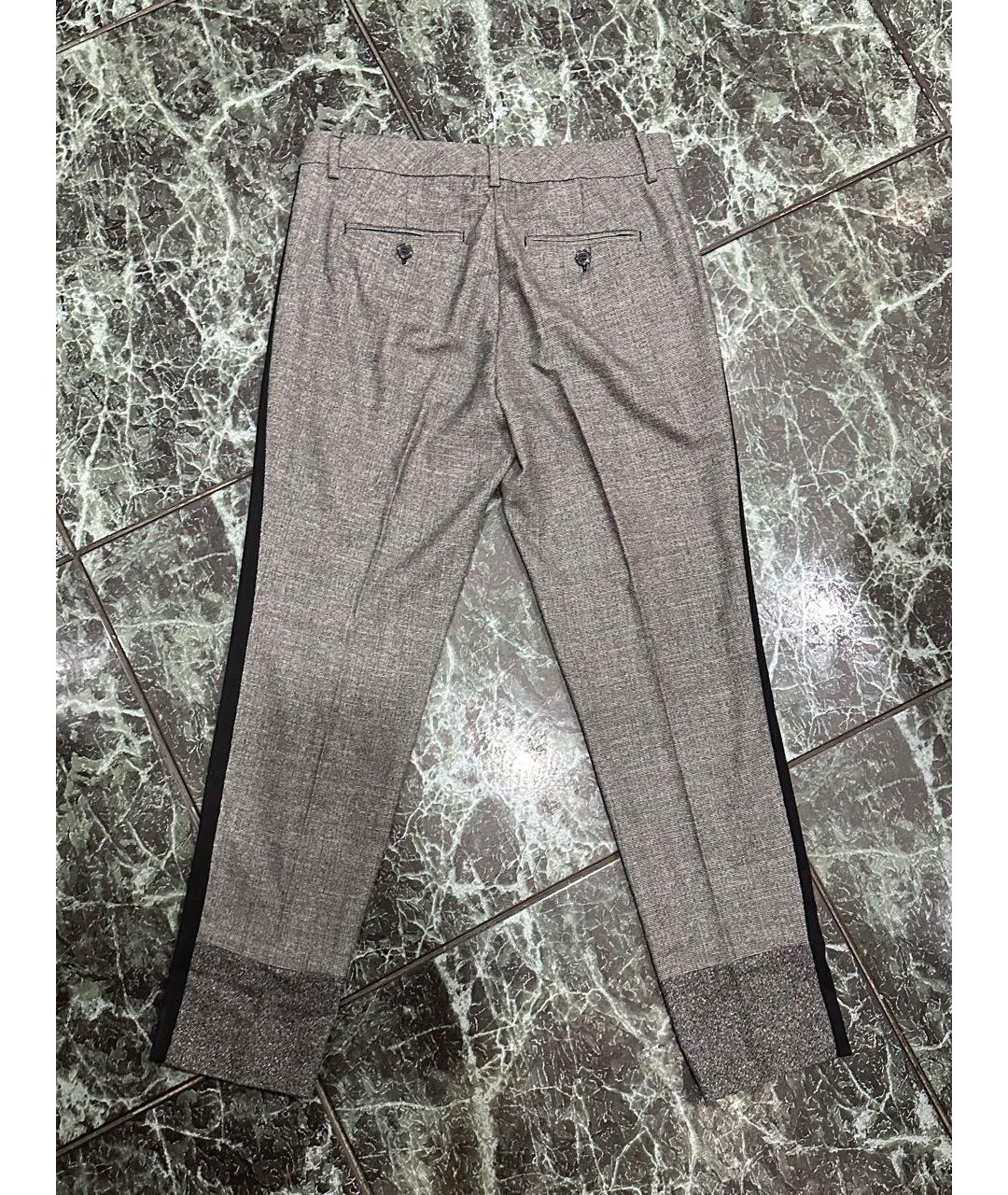 WEEKEND MAX MARA Серые шерстяные брюки узкие, фото 2