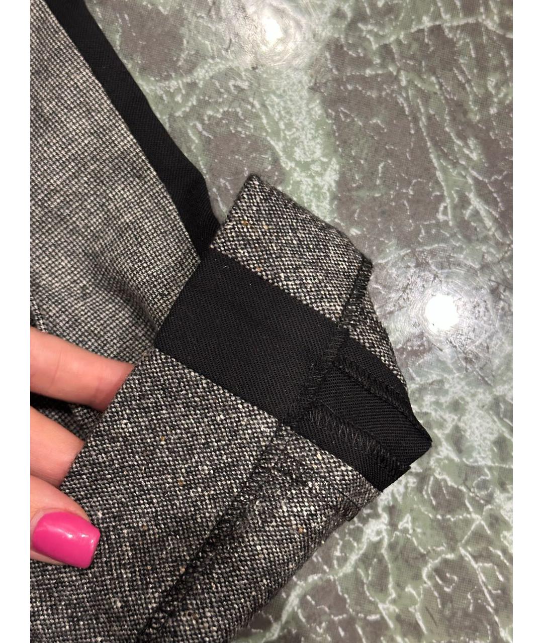 WEEKEND MAX MARA Серые шерстяные брюки узкие, фото 8