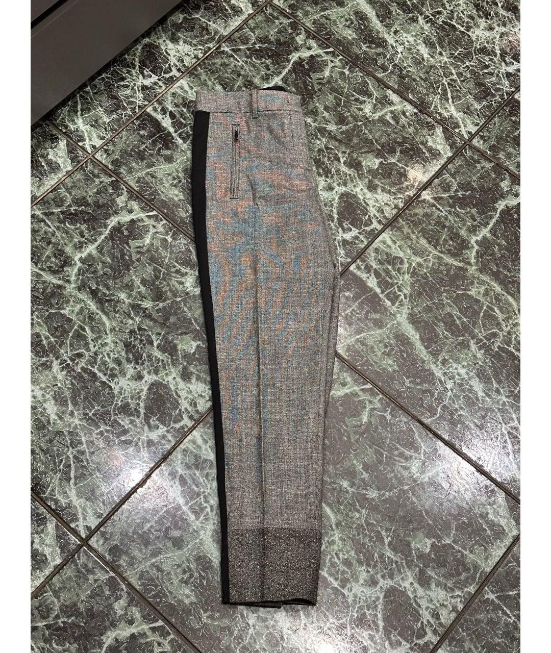 WEEKEND MAX MARA Серые шерстяные брюки узкие, фото 7