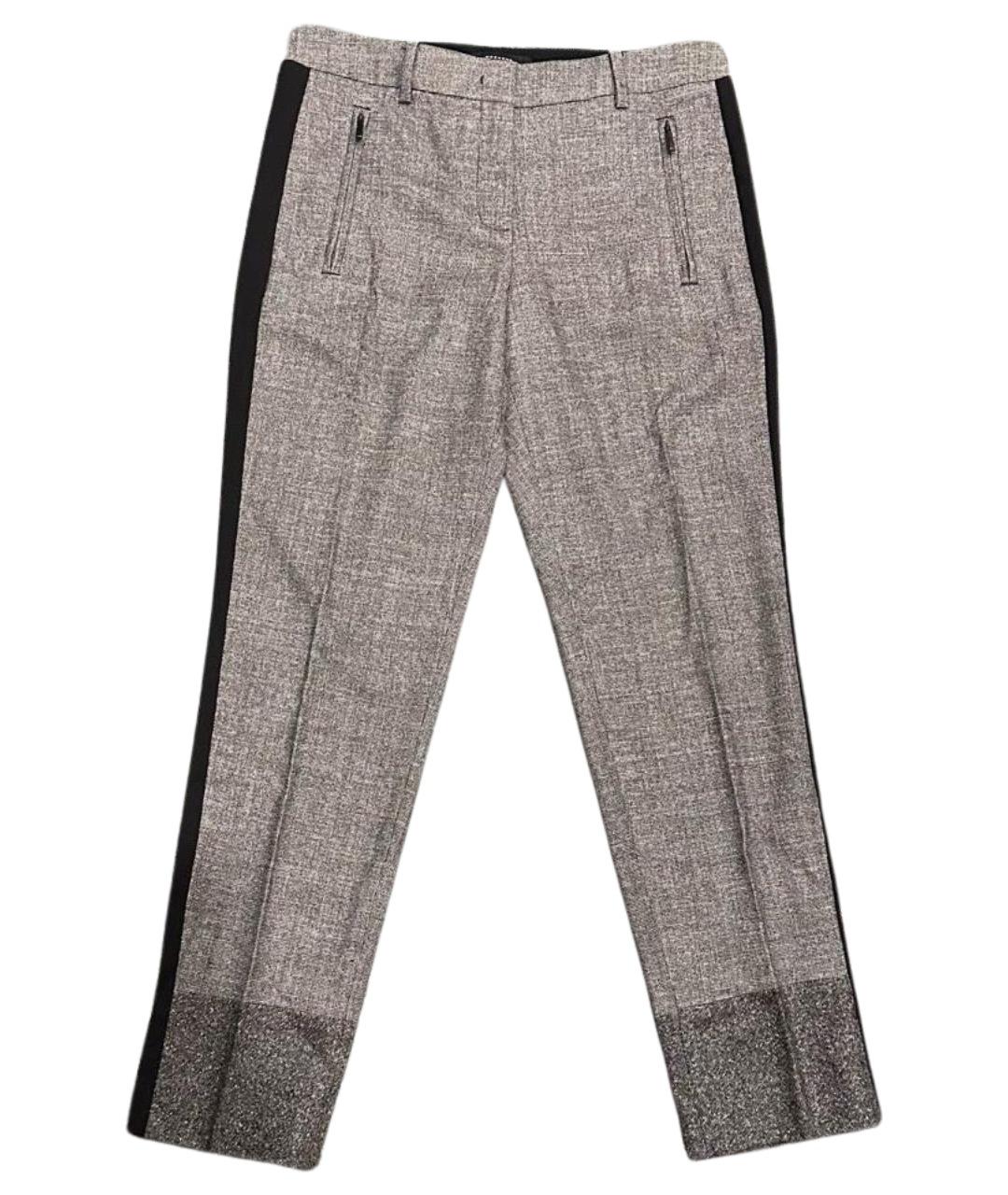 WEEKEND MAX MARA Серые шерстяные брюки узкие, фото 1