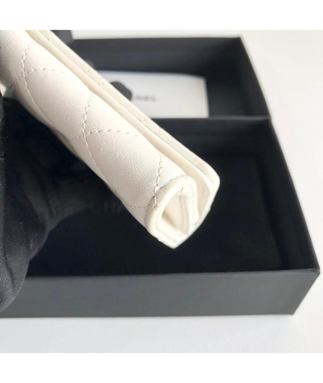 CHANEL Белый кожаный кошелек, фото 7