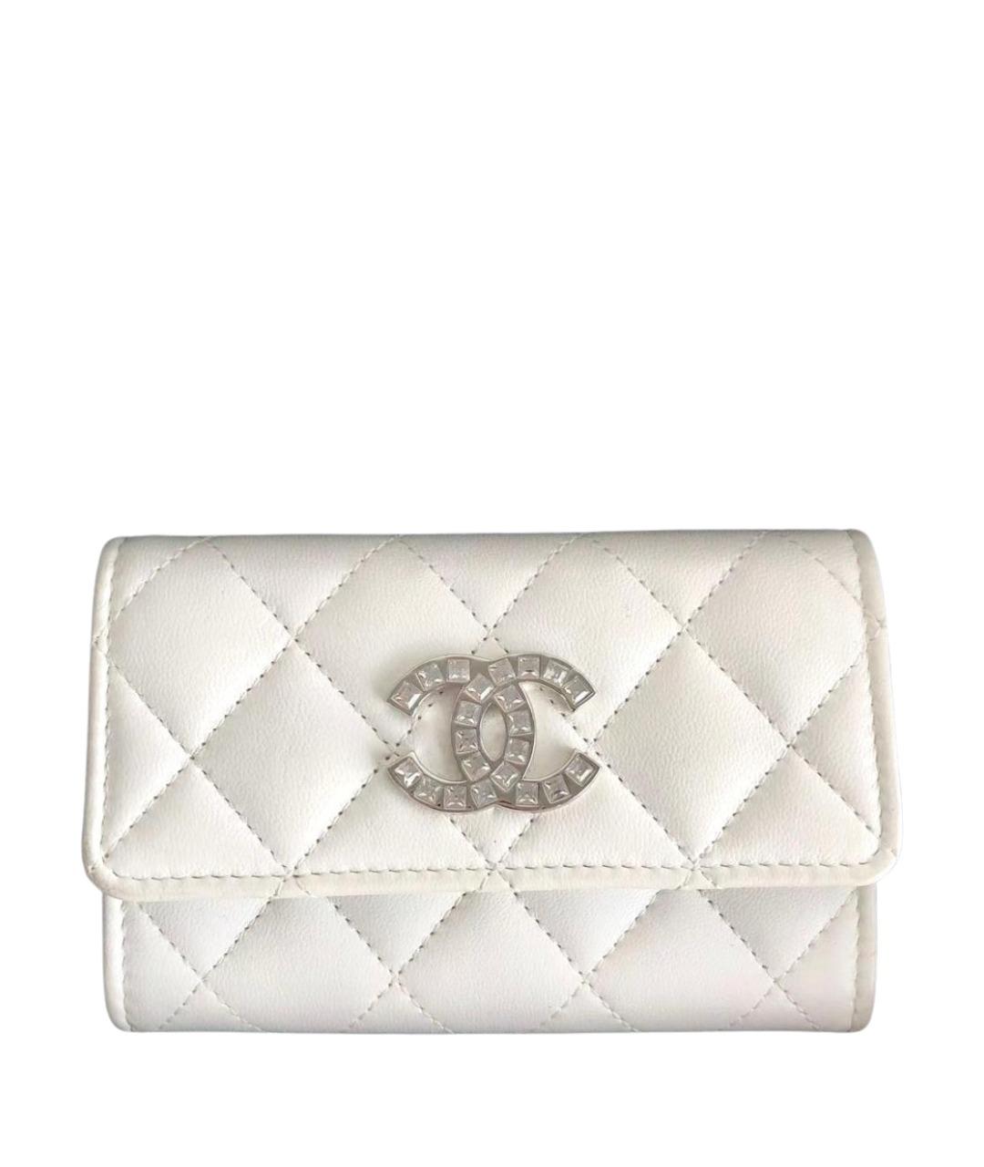 CHANEL Белый кожаный кошелек, фото 1