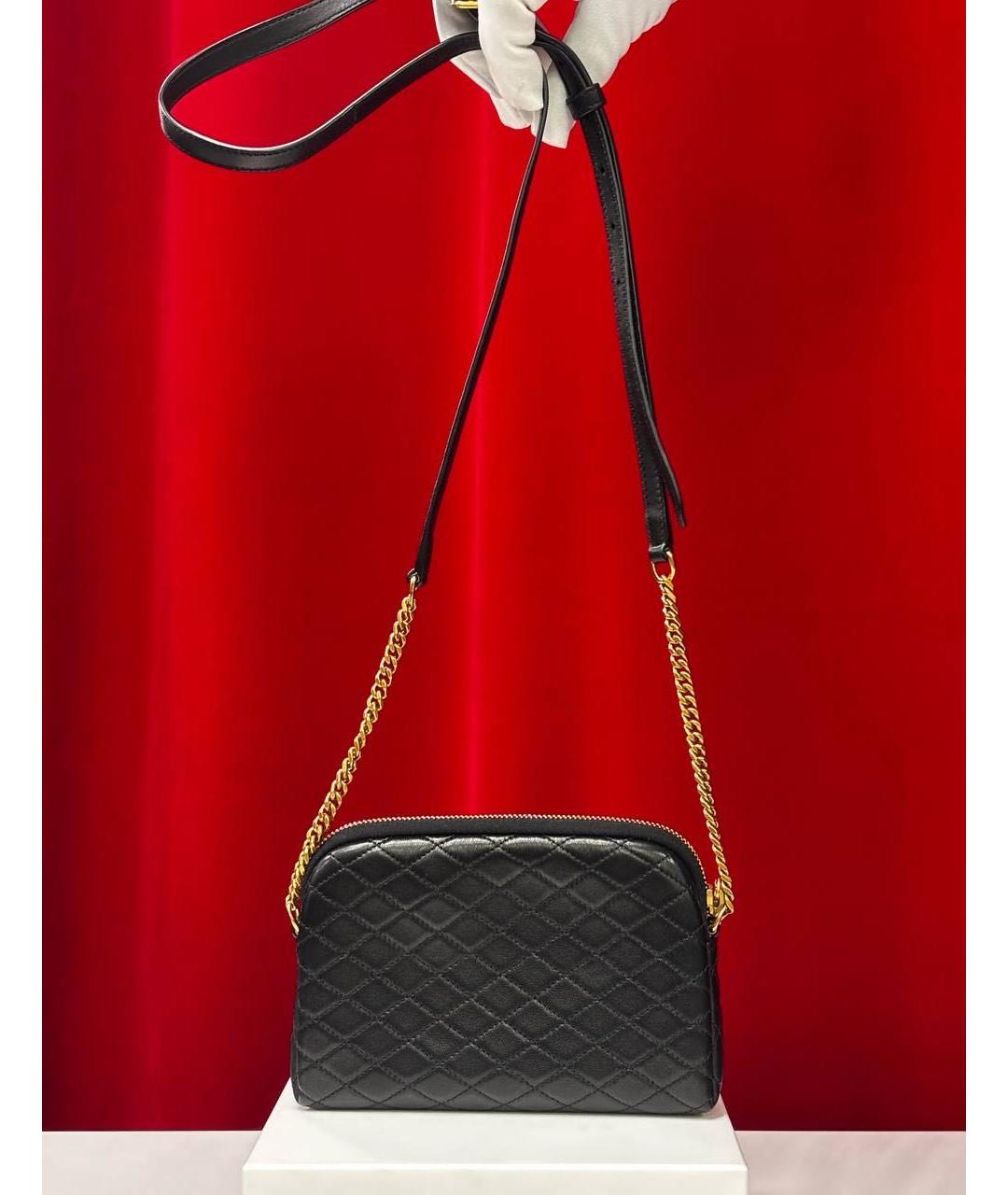 SAINT LAURENT Черная кожаная сумка через плечо, фото 5