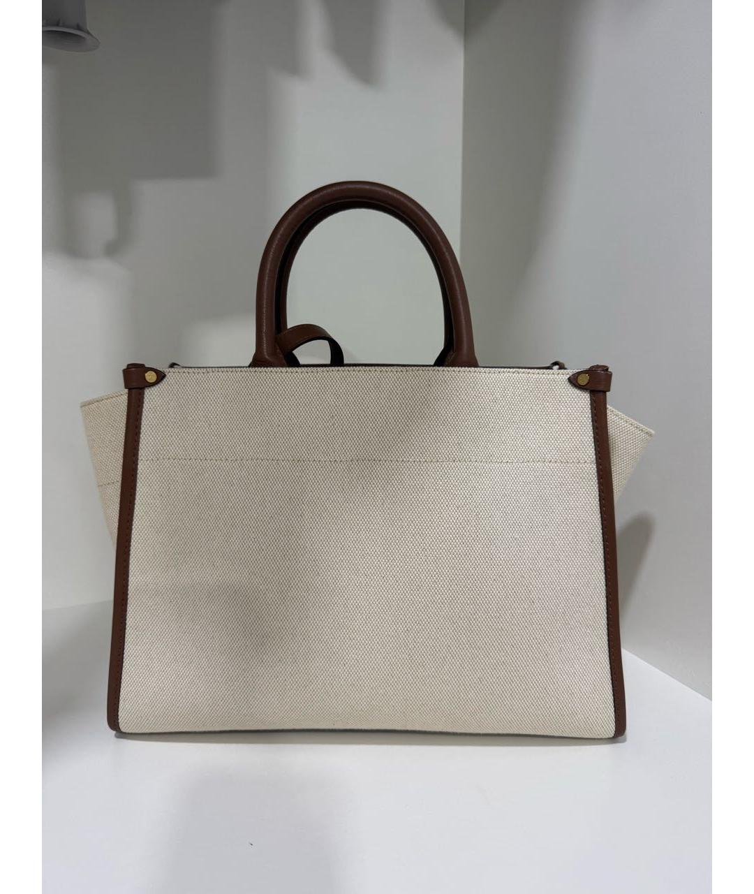 LANVIN Бежевая тканевая сумка тоут, фото 3