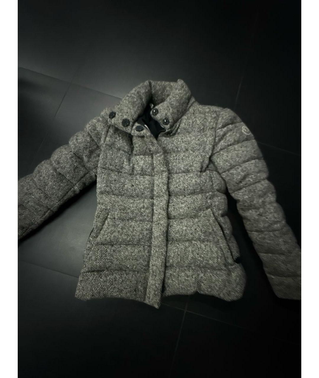 MONCLER Серый шерстяной пуховик, фото 8