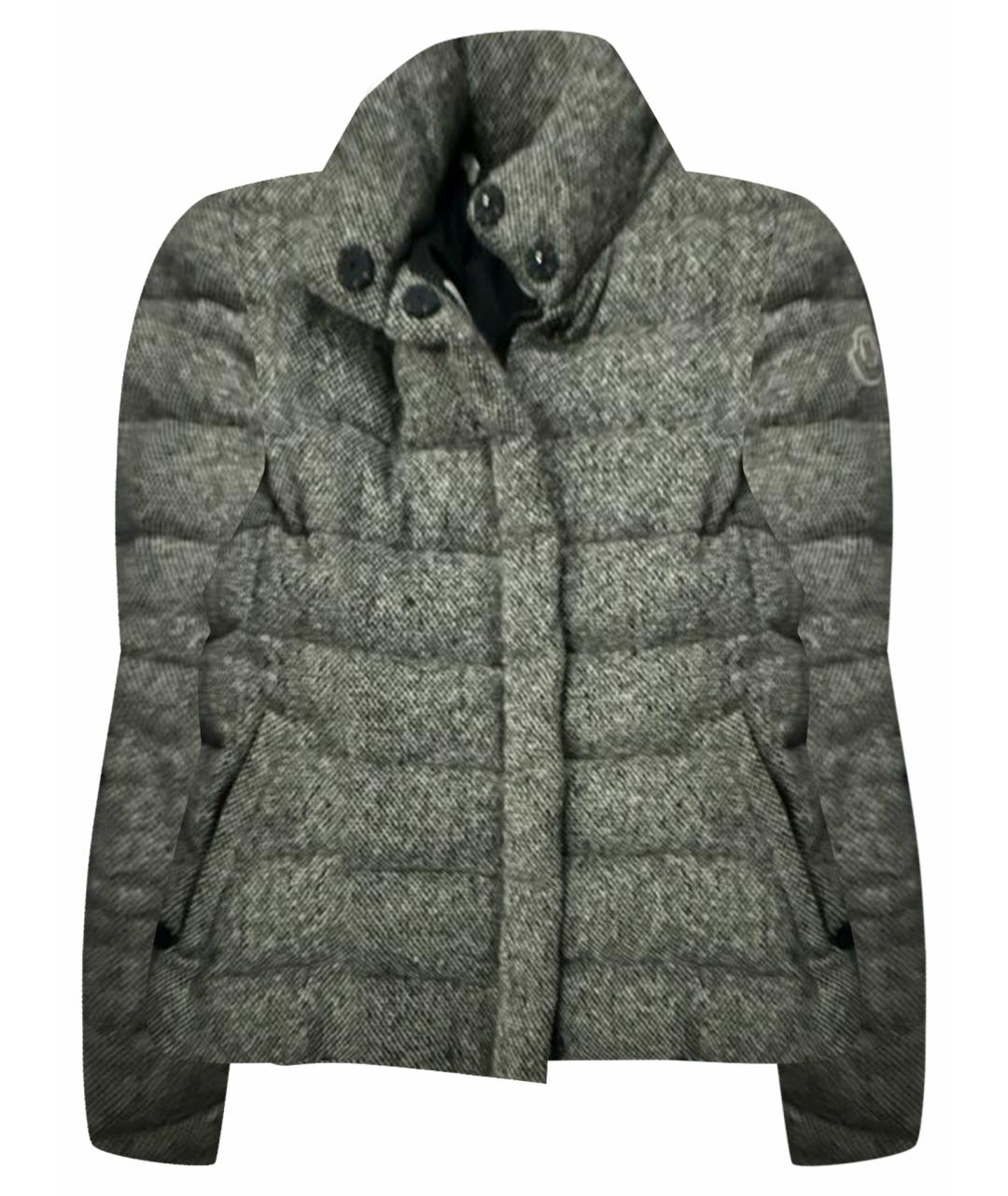 MONCLER Серый шерстяной пуховик, фото 1