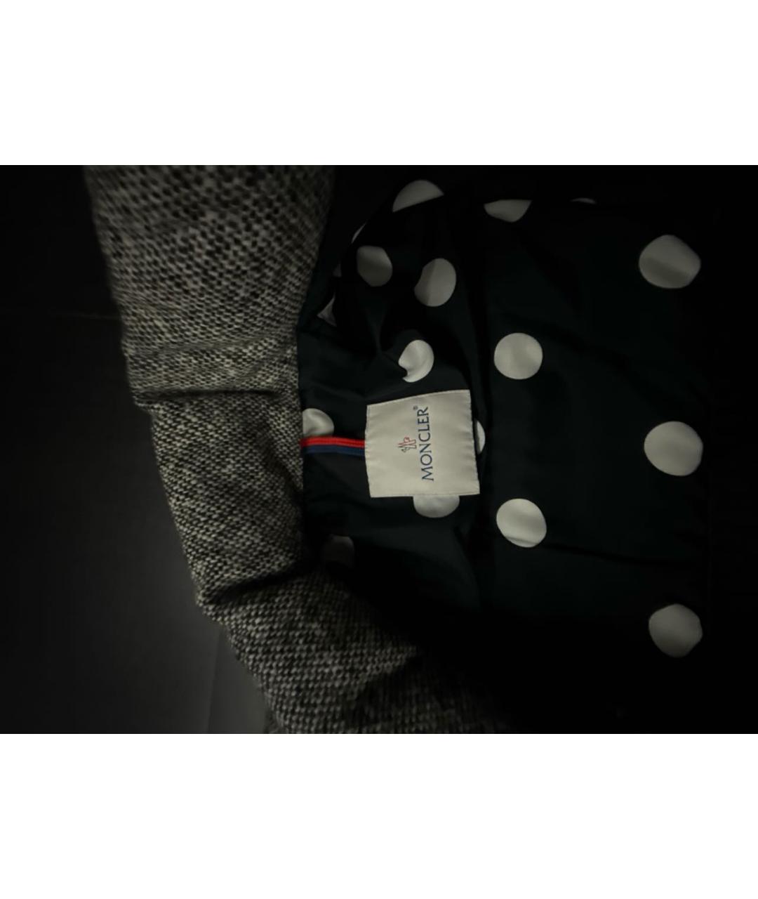 MONCLER Серый шерстяной пуховик, фото 3
