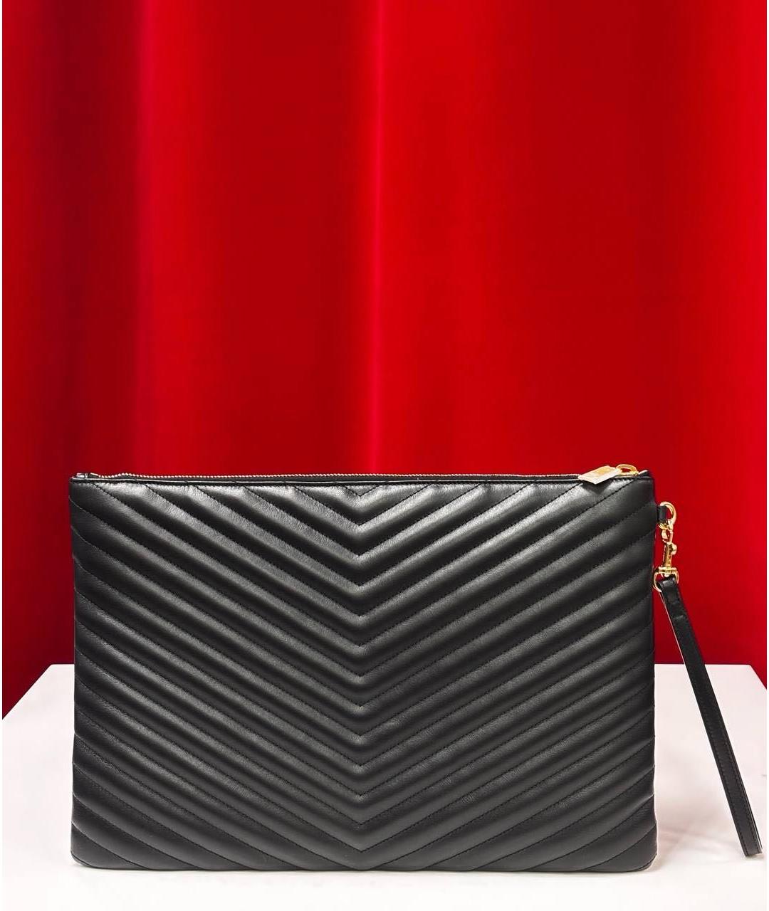 SAINT LAURENT Черная кожаная папка для документов, фото 4