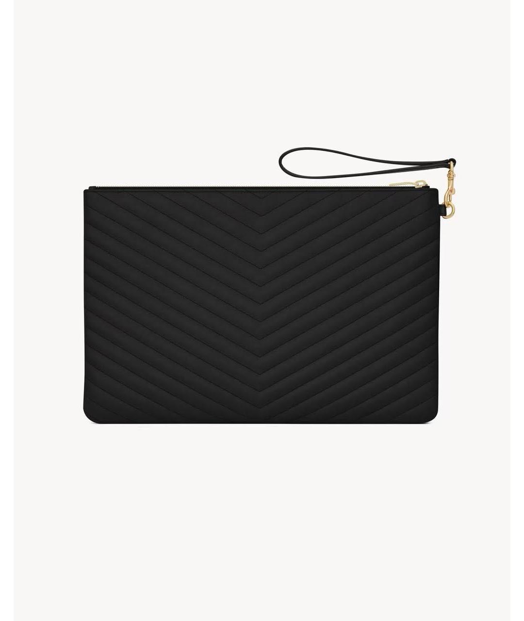 SAINT LAURENT Черная кожаная папка для документов, фото 2