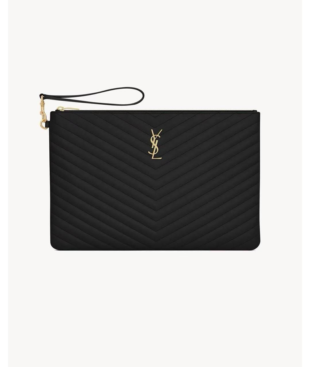 SAINT LAURENT Черная кожаная папка для документов, фото 5