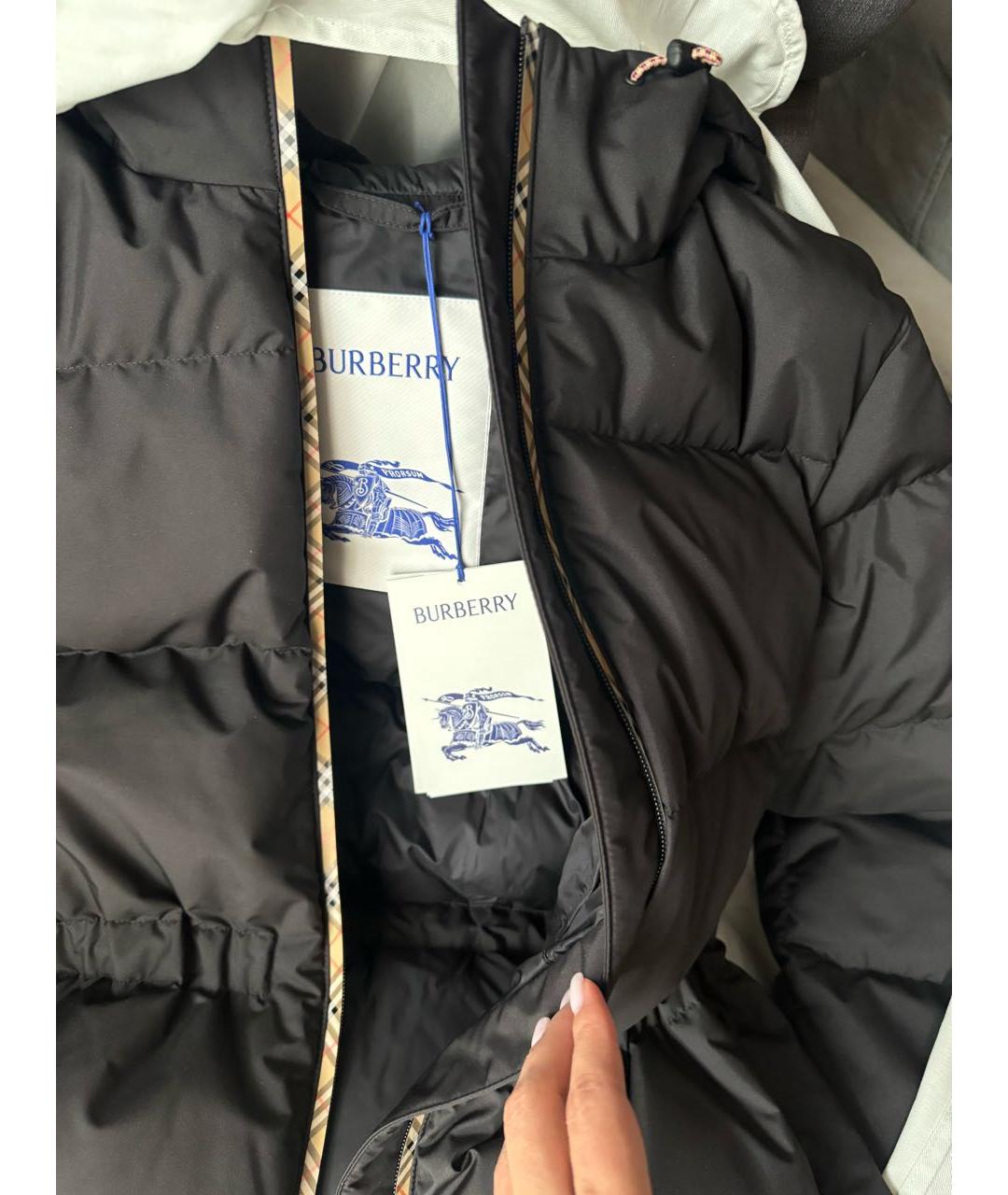 BURBERRY Черный синтетический пуховик, фото 5
