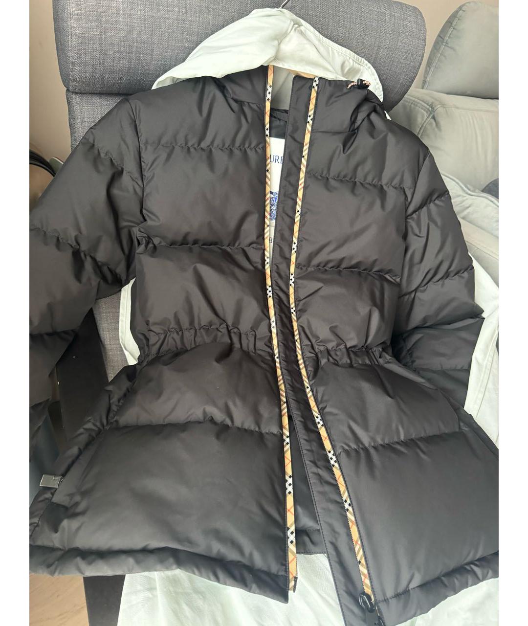 BURBERRY Черный синтетический пуховик, фото 4