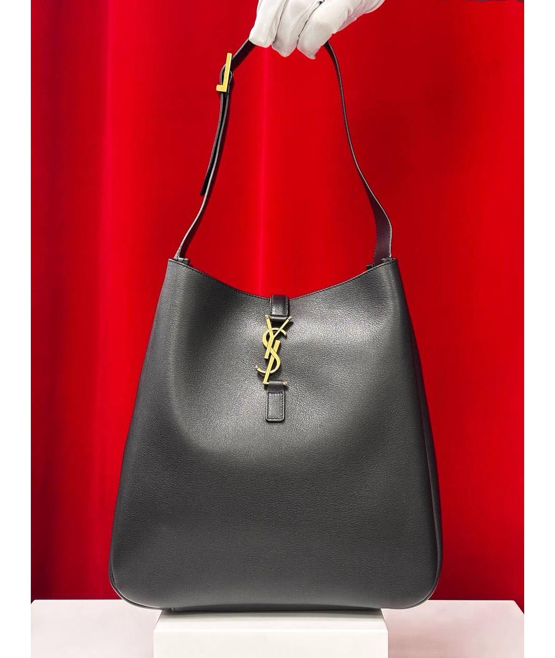 SAINT LAURENT Черная кожаная сумка через плечо, фото 4