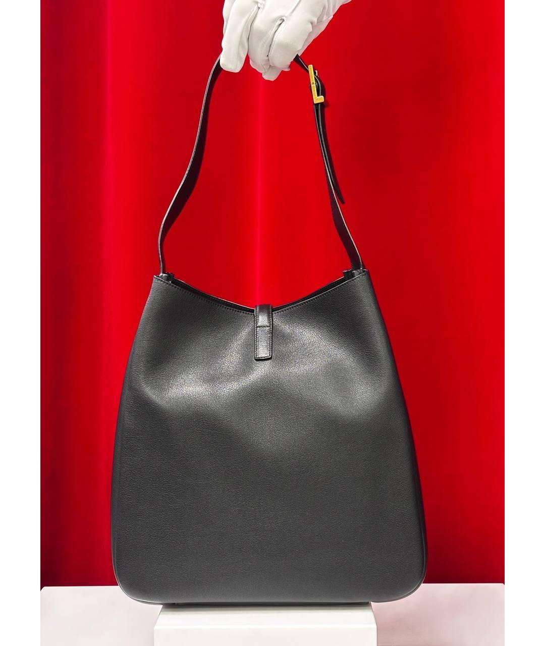 SAINT LAURENT Черная кожаная сумка через плечо, фото 5