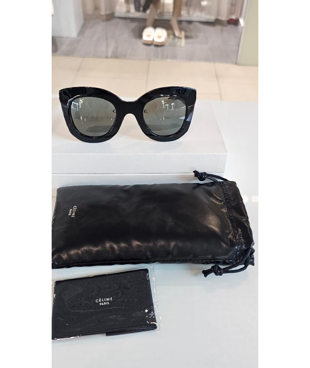 CELINE Черные пластиковые солнцезащитные очки, фото 8