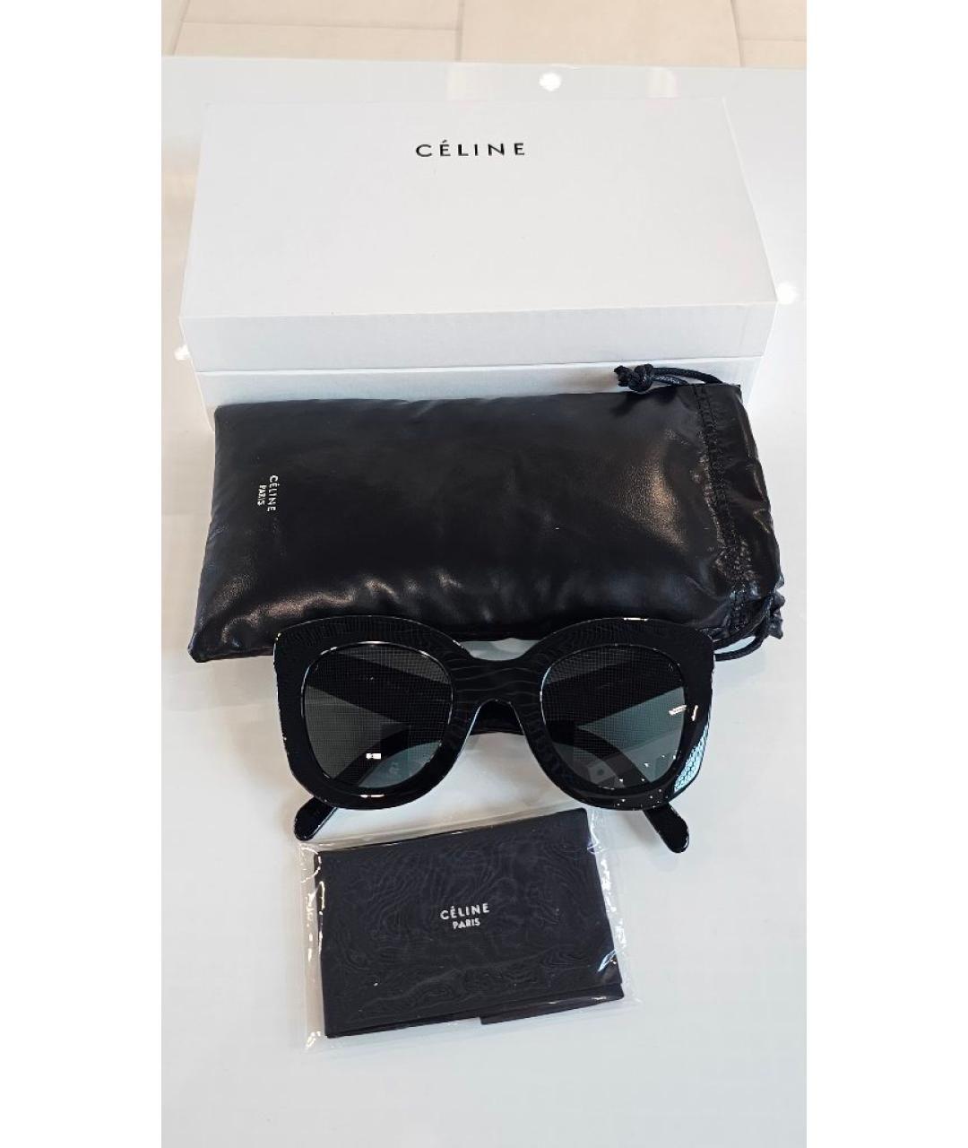 CELINE Черные пластиковые солнцезащитные очки, фото 4