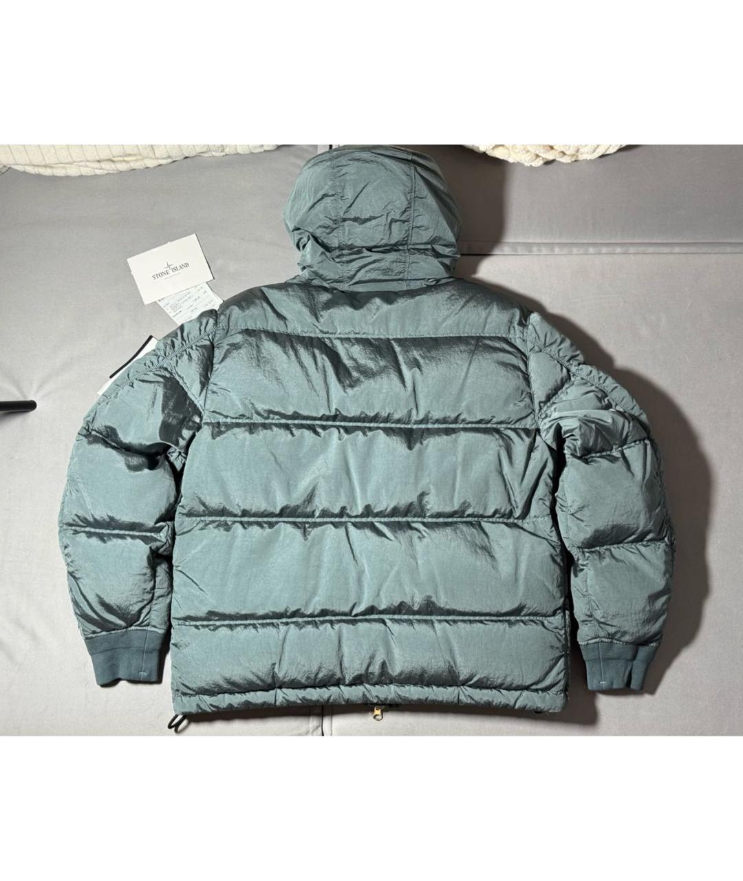 STONE ISLAND Зеленый пуховик, фото 2